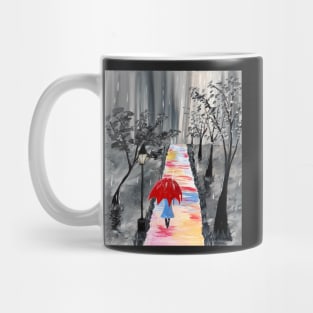 Sepia abstract rain art Mug